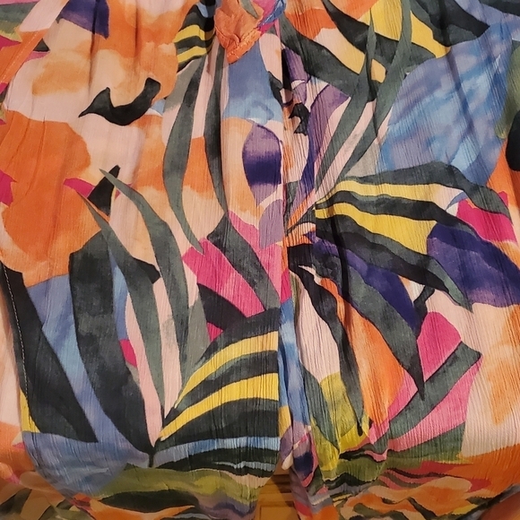 Kona Sole Tie Front Cover Slit Sides Colorful Sz. M Pants Beach Cover-up - Picture 11 of 14